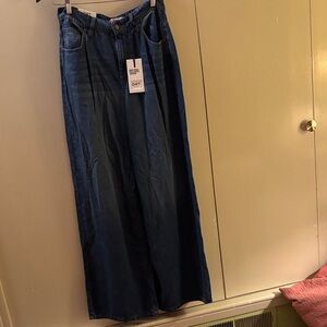 NWT Oat New York Mid Rise Palazzo Denim Pants 8/29